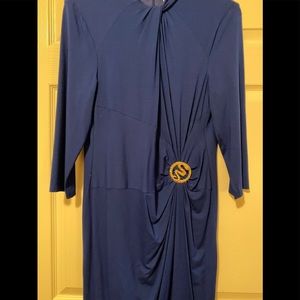 Cache XL double layered dress serpent accent